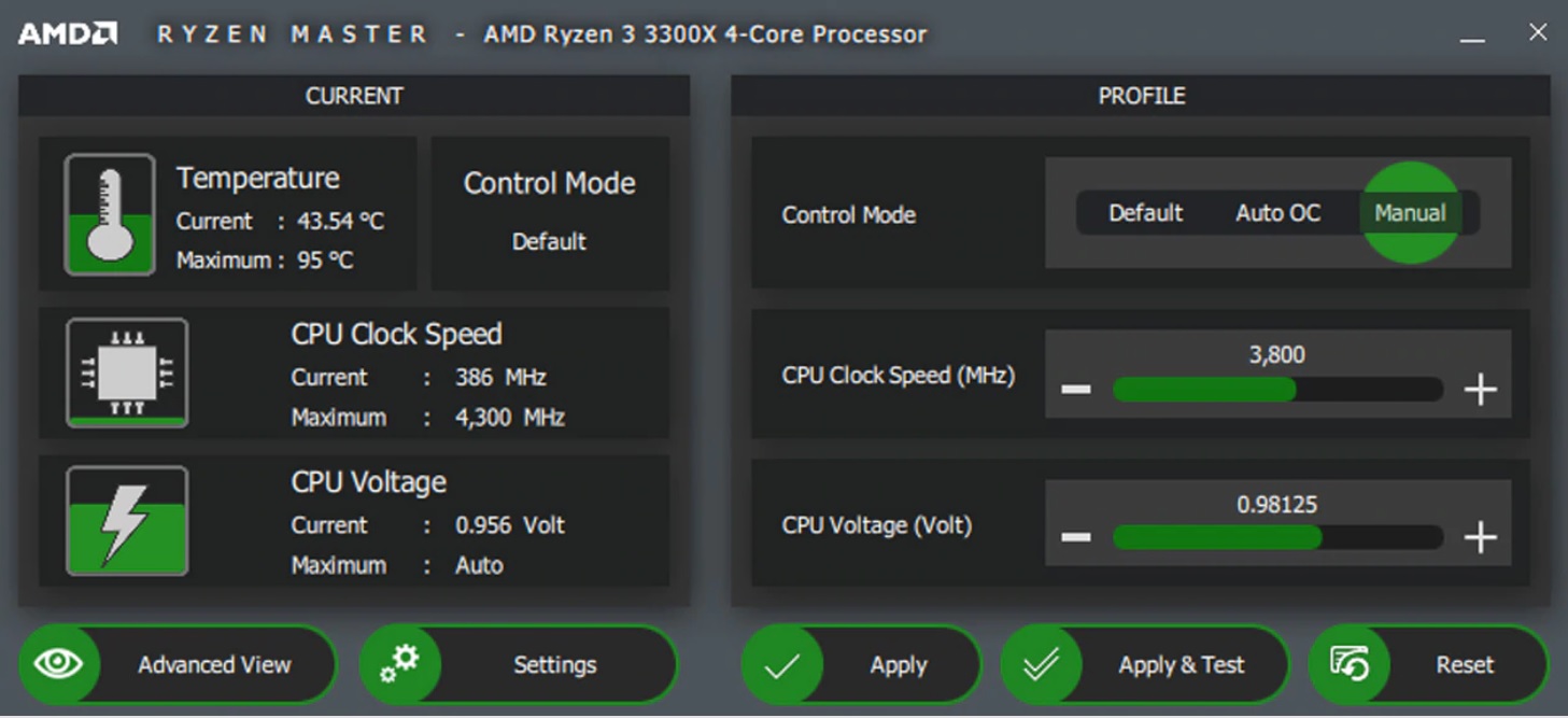 AMD Ryzen Master Utility - 01 - Current and profile