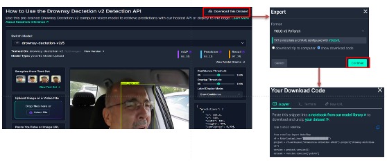 roboflow 網站的 drownsy-dectetion-v2 專案，取得相應的 API Key 。