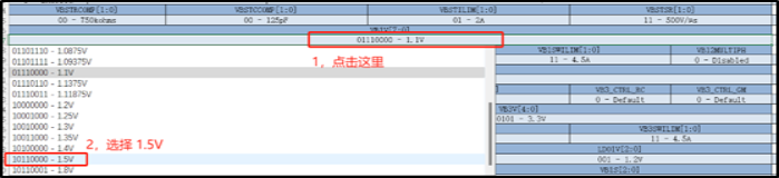 BUCK1 電壓設置