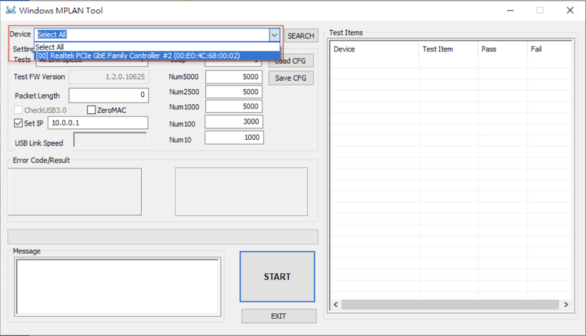 Realtek LAN來進行測試