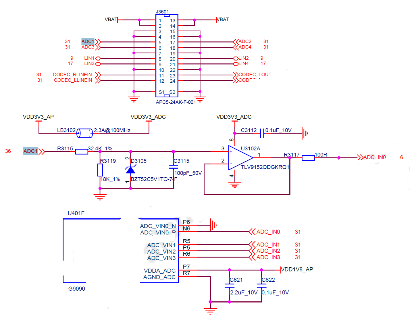 硬體原理圖及引腳