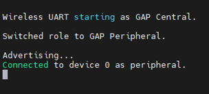 圖 4.13 BLE 連接成功 log 信息