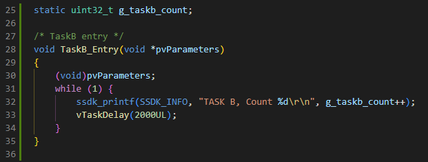 圖 3.13 sp0 工程添加 TaskB_Entry() 函數