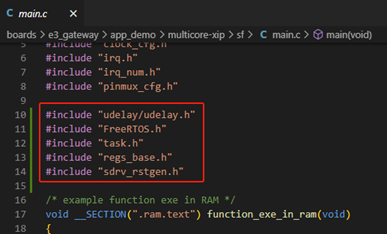 圖 3.1 sf 工程添加頭文件