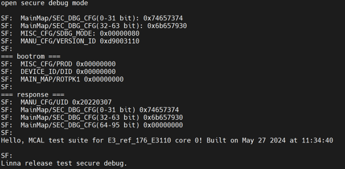 SemiDrive E3 Secure Debug 函數方式驗證
