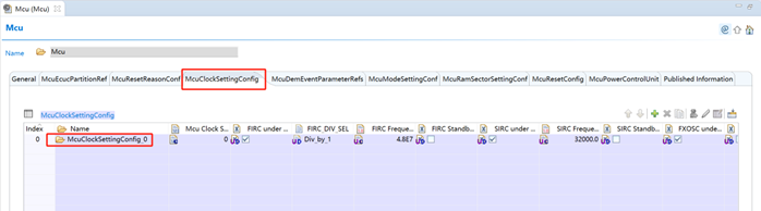 圖 2.1-1 McuClockSettingConfig 配置頁面
