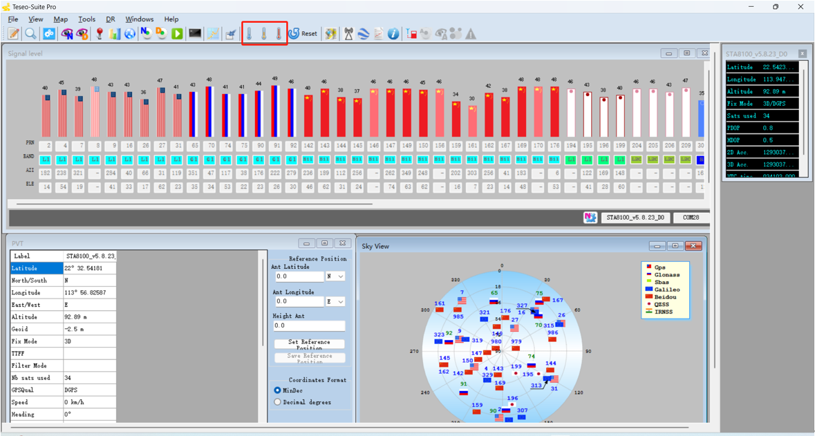 ST-GNSS上位機軟體Teseo-suite pro的常用操作