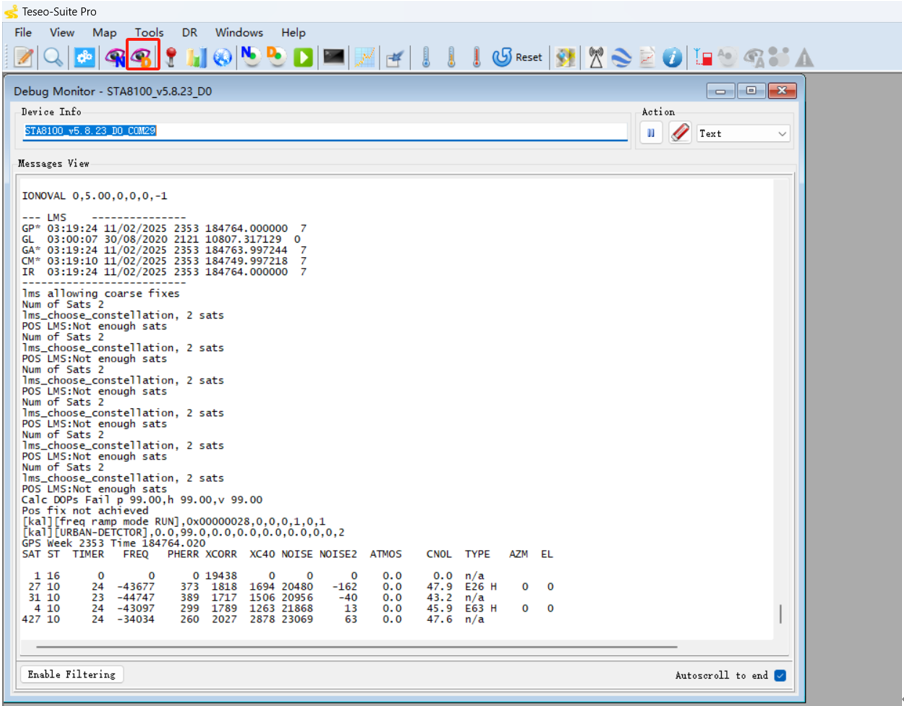 ST-GNSS上位機軟體Teseo-suite pro的常用操作