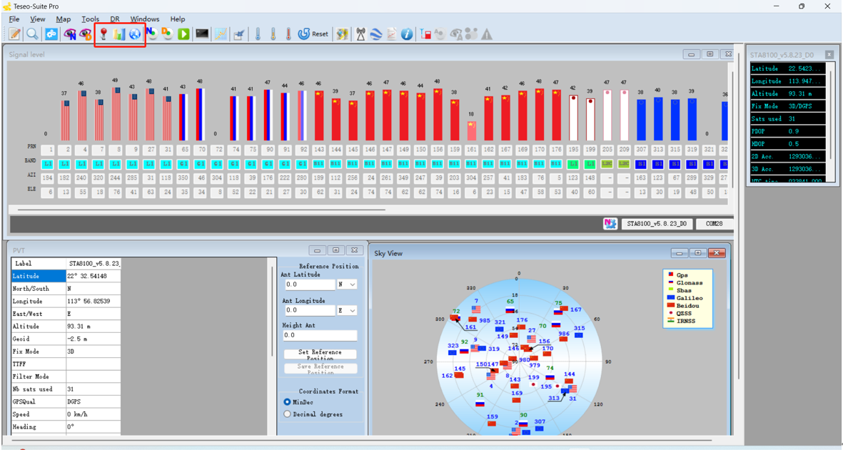 ST-GNSS上位機軟體Teseo-suite pro的常用操作