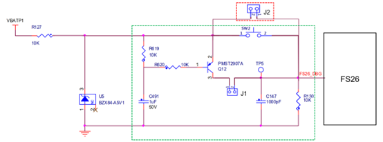 硬體電路實現 DEBUG 管腳電平確定 Debug 模式