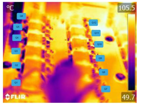 圖2：U相功率MOSFET的測量溫度